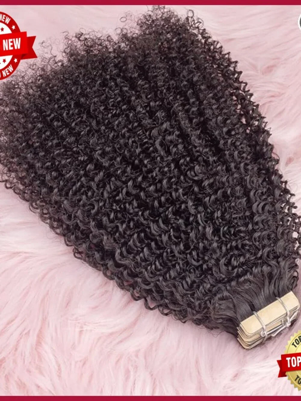 14 Inch Tape In Human Hair Extensions Afro Kinky Curly 40 Pieces